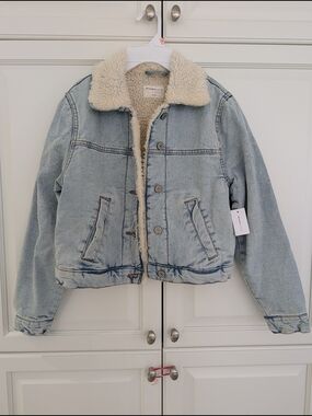 2/$35 Bluenotes Denim Sherpa-Lined Jacket – Size XS NWT